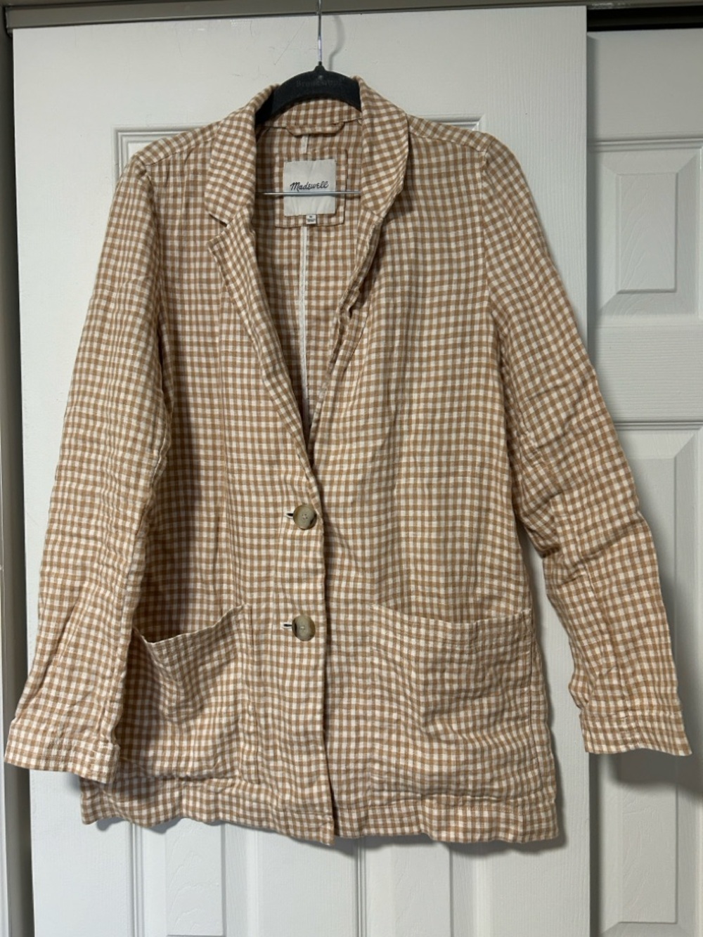 Madewell Gingham Linen Blazer Jacket